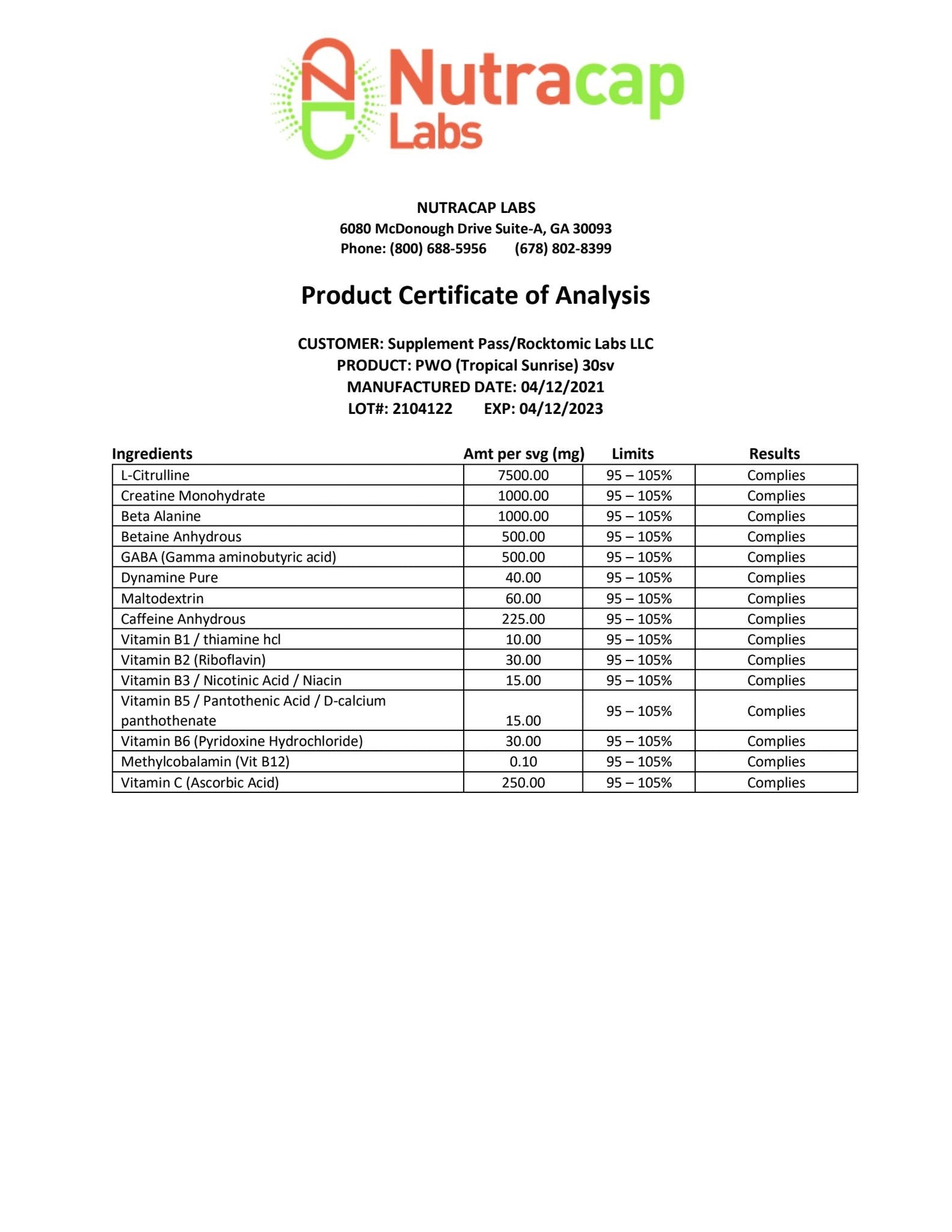 Pre-Workout (Tropical Sunrise)